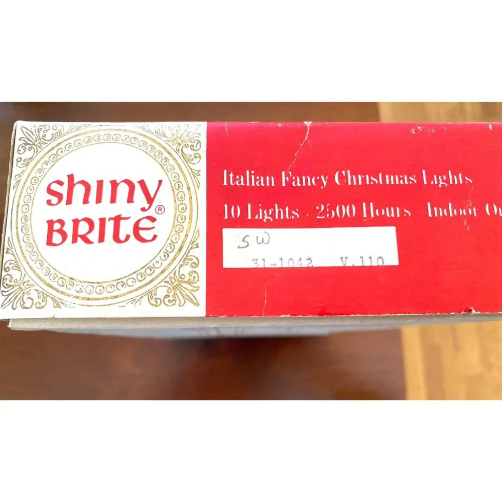 Vintage Shiny Brite Italian Fancy Christmas Lights Snow White Themed 7 Dwarfs Wo